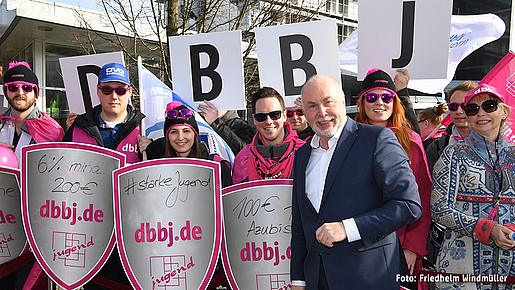 Die dbb jugend mit Ulrich Silberbach bei den Verhandlungen in Potsdam