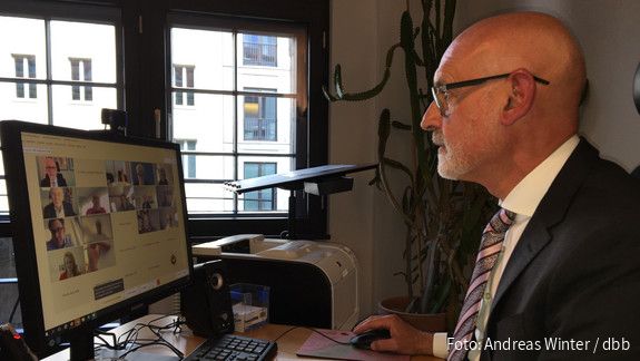 Volker Geyer bei der Anhörung zum Betriebsraetemodernisierungsgesetz Videokonferenz: Ausschuss für Arbeit und Soziales