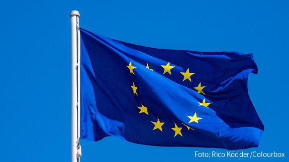 Die AG Europa informiert - Februar 2025 Das Foto zeigt eine Europaflagge, die im Wind flattert.
