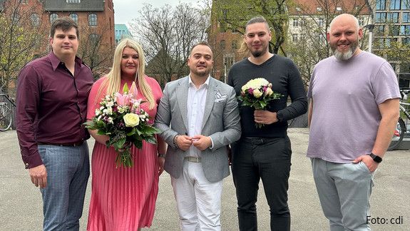 Das Foto zeigt die Bundesjugendleitung der dbb jugend: Oliver Löwe, Daria Abramov, Matthäus Fandrejewski, Felix Reising und Toni Nickel (von links).