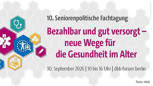 Zu sehen ist das Werbebanner für die seniorenpolitische Fachtagung.