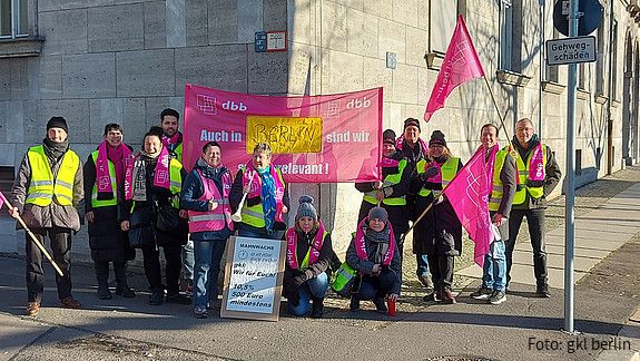 gkl berlin, Einkommensrunde 2023, Mahnwache