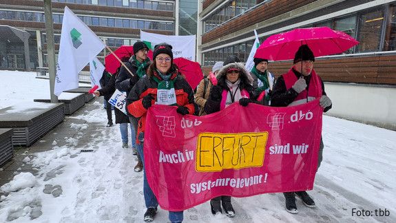 Einkommensrunde Länder, tbb, Tarifverhandlungen Länder, Demo Erfurt, Demo Leipzig 